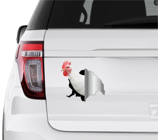 Funny Farm Chicken 3D Vinyl Car Decal Stickers CCS3399