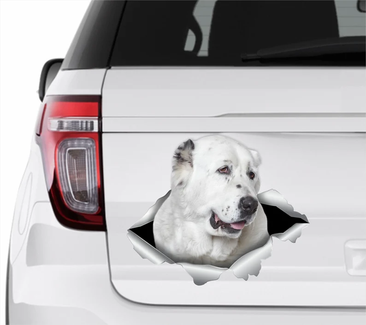 White Alabai Dog 3D Vinyl Car Decal Stickers CCS3098