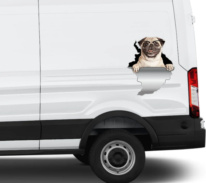 Funny Pug Dog 3D Vinyl Car Decal Stickers CCS3395