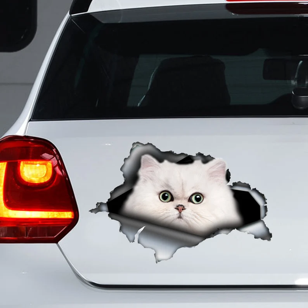 White Persian Cat 3D Vinyl Car Decal Stickers CCS3350