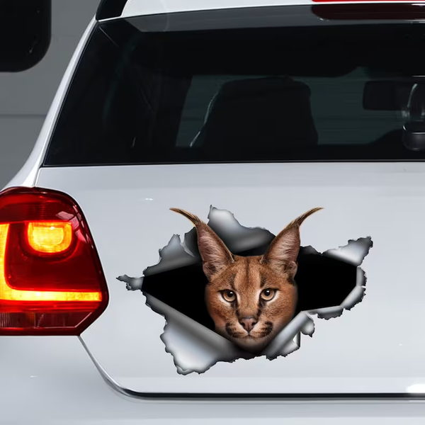 Brown Caracal Cat 3D Vinyl Car Decal Stickers CCS2972