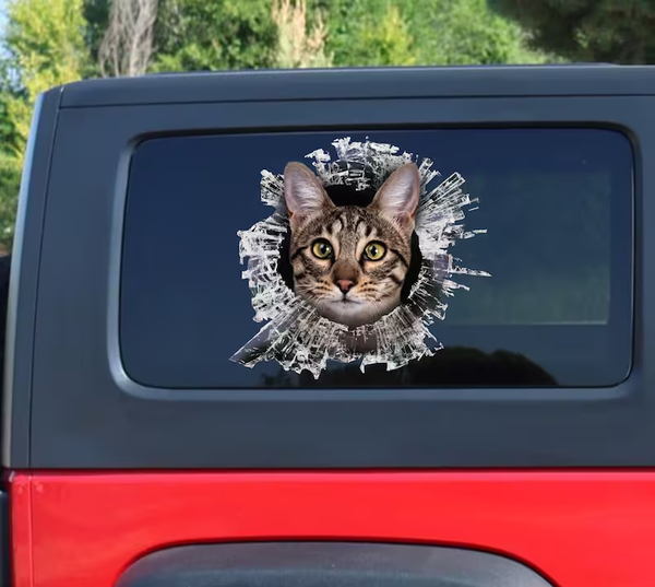 Brown Savannah Cat 3D Vinyl Car Decal Stickers CCS2974