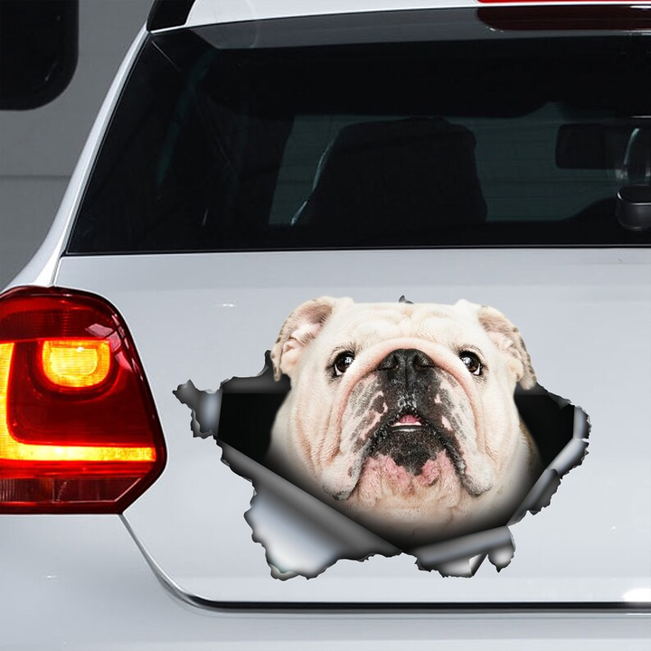 White Bulldog Dog Vinyl Car Decal Stickers CCS3196