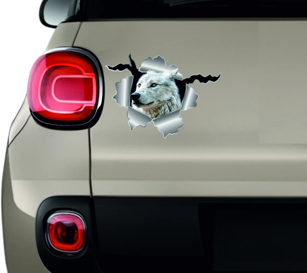 White Wolf 3D Vinyl Car Decal Stickers CCS3382