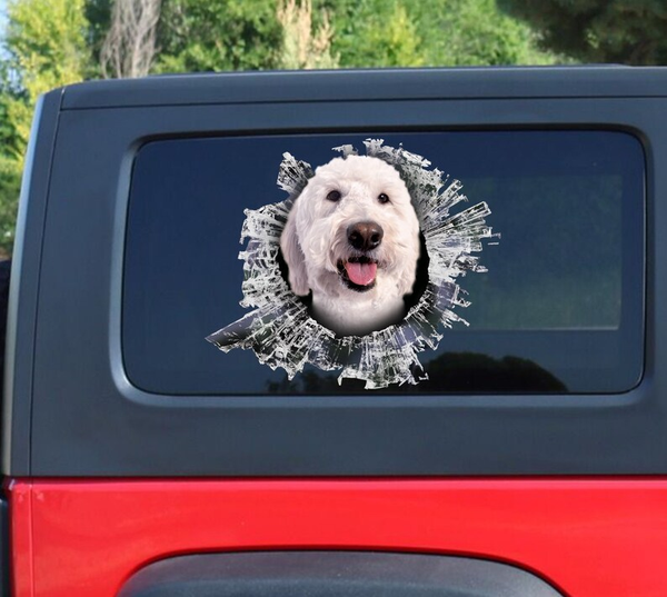 White Goldendoodle Dog Vinyl Car Decal Stickers CCS3205