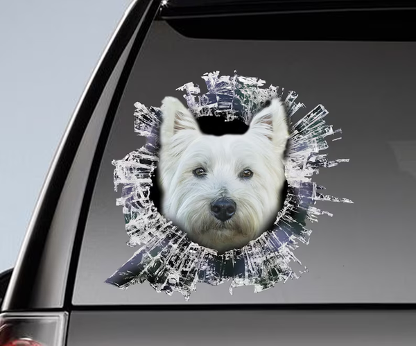 White Westie Dog 3D Vinyl Car Decal Stickers CCS3116