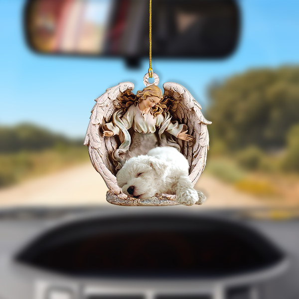 Poodle Dog Sleeping Angel Wings Car Ornament CO1050