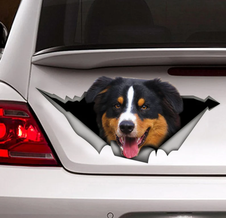 Black Australian Shepherd Dog 3D Vinyl Car Decal Stickers CCS3122