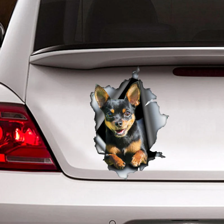 Black And Tan Chihuahua Dog 3D Vinyl Car Decal Stickers CCS3125