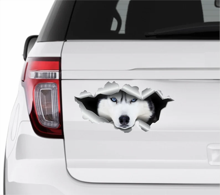 White Husky Dog 3D Vinyl Car Decal Stickers CCS3410