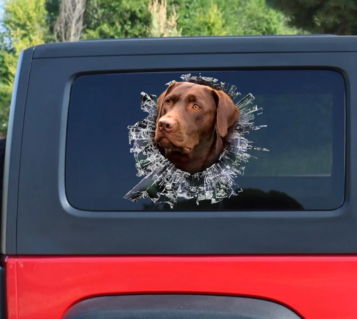 Chocolate Labrador Dog 3D Vinyl Car Decal Stickers CCS3131