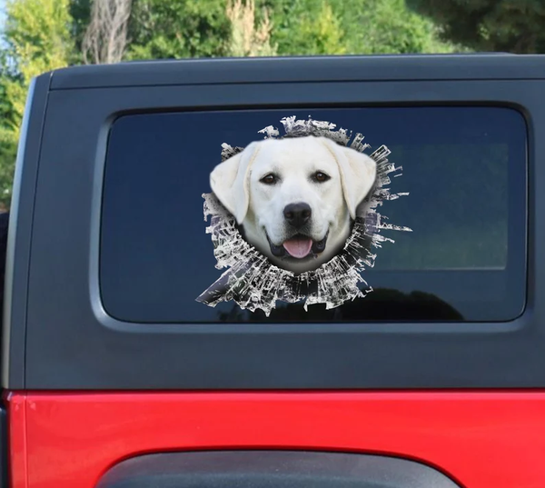 White Labrador Dog 3D Vinyl Car Decal Stickers CCS3136