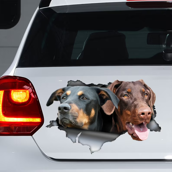 Black And Tan Doberman Dog Vinyl Car Decal Stickers CCS3225