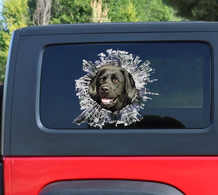 Black Labrador Dog 3D Vinyl Car Decal Stickers CCS2998