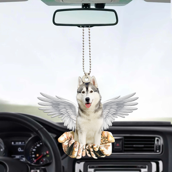 Siberian Husky Dog Angel Wings Car Ornament CO1058