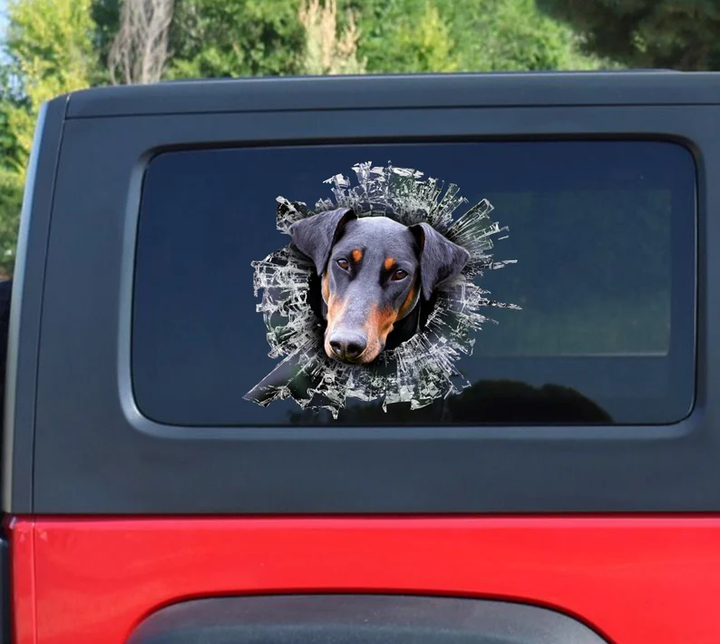 Black Doberman Dog Vinyl Car Decal Stickers CCS3230