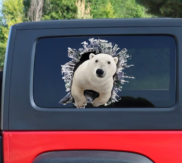 White Polar Bear  3D Vinyl Car Decal Stickers CCS3442