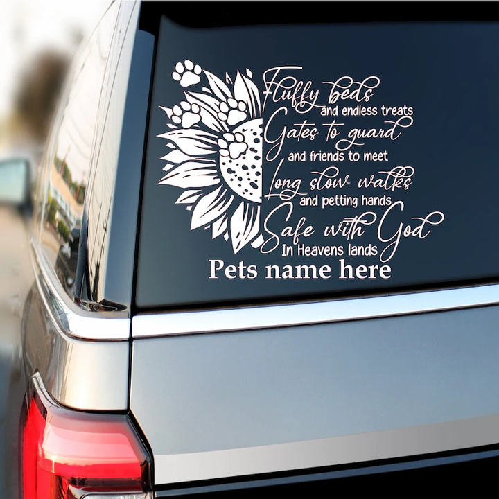 In Loving Memory Of My Pet Dog Cat Memorial Custom Text Vinyl Car Decal Sticker