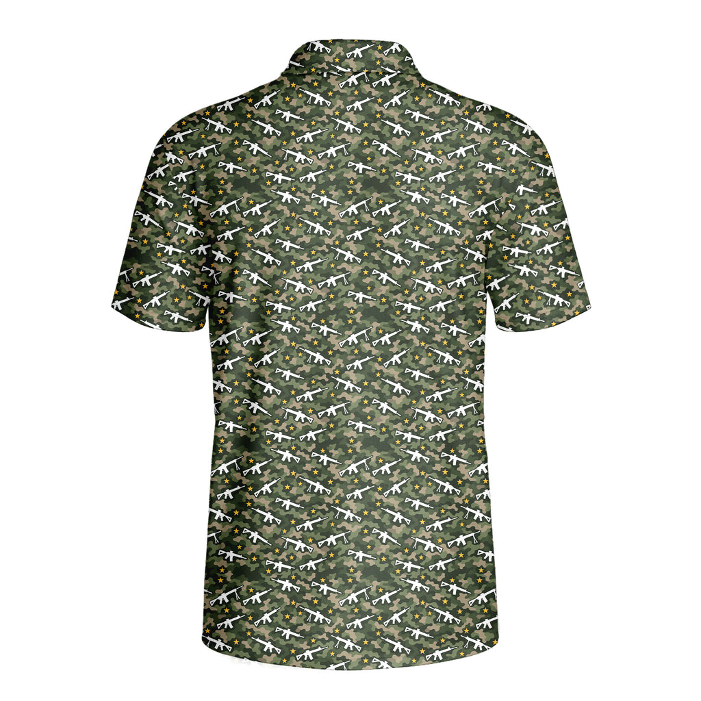 Infantry Camo Polo Shirt For Men - Back