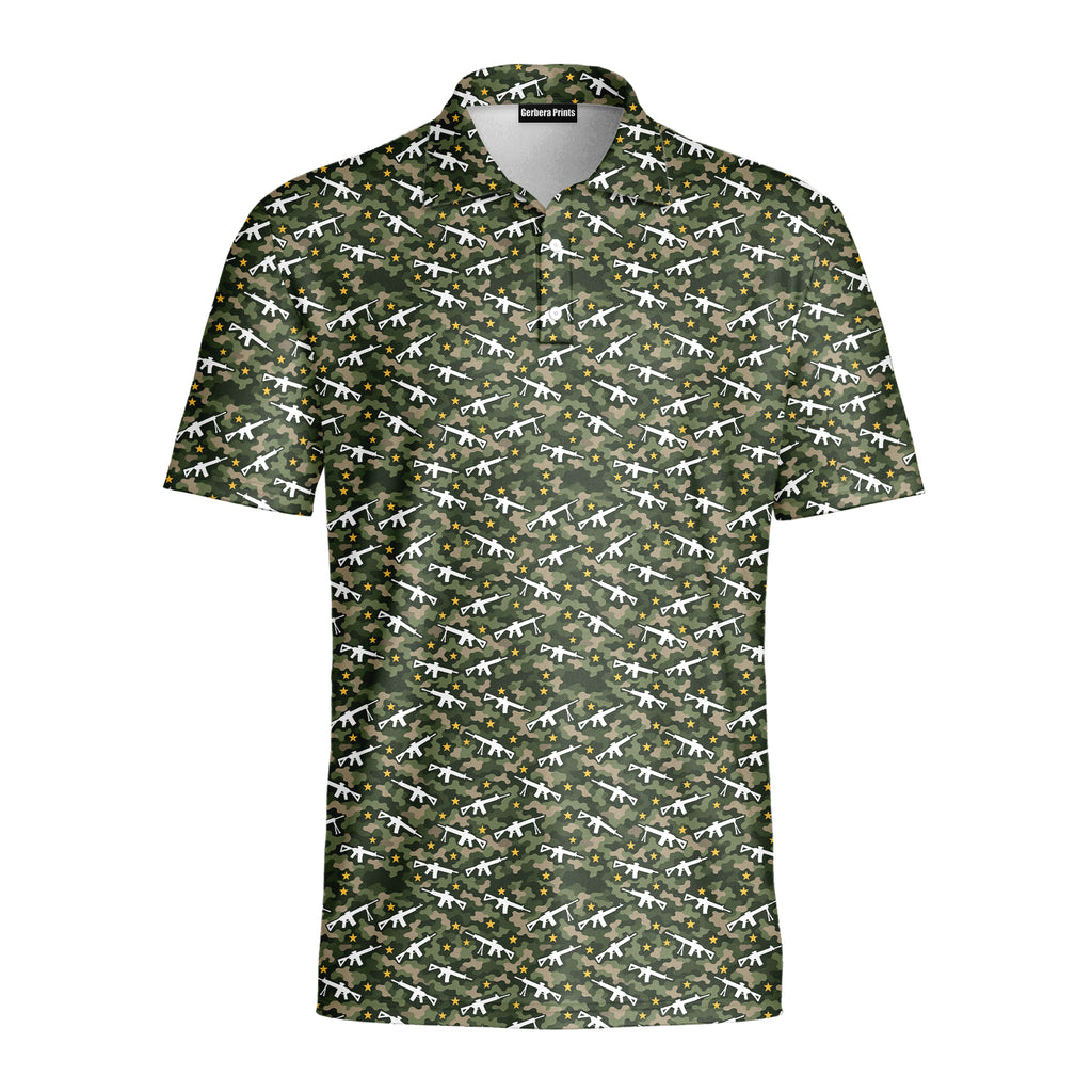 Infantry Camo Polo Shirt For Men - Front