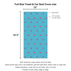 It's Fore O'clock Somewhere Full-Size Towel & Car Seat Cover - Size Chart