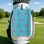 It's Fore O'clock Somewhere Golf Towel - Hanging on a Golf Bag