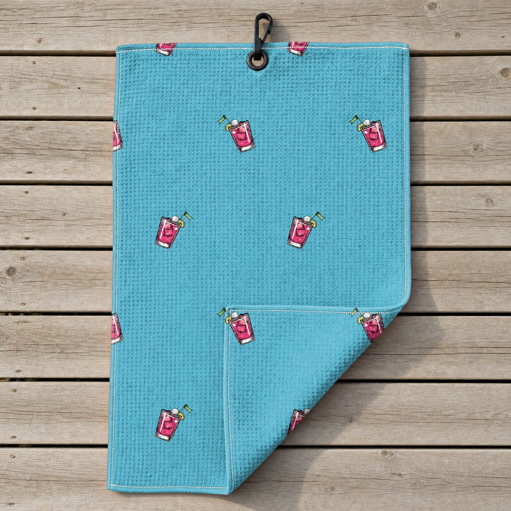 It's Fore O'clock Somewhere Golf Towel - Laid Flat