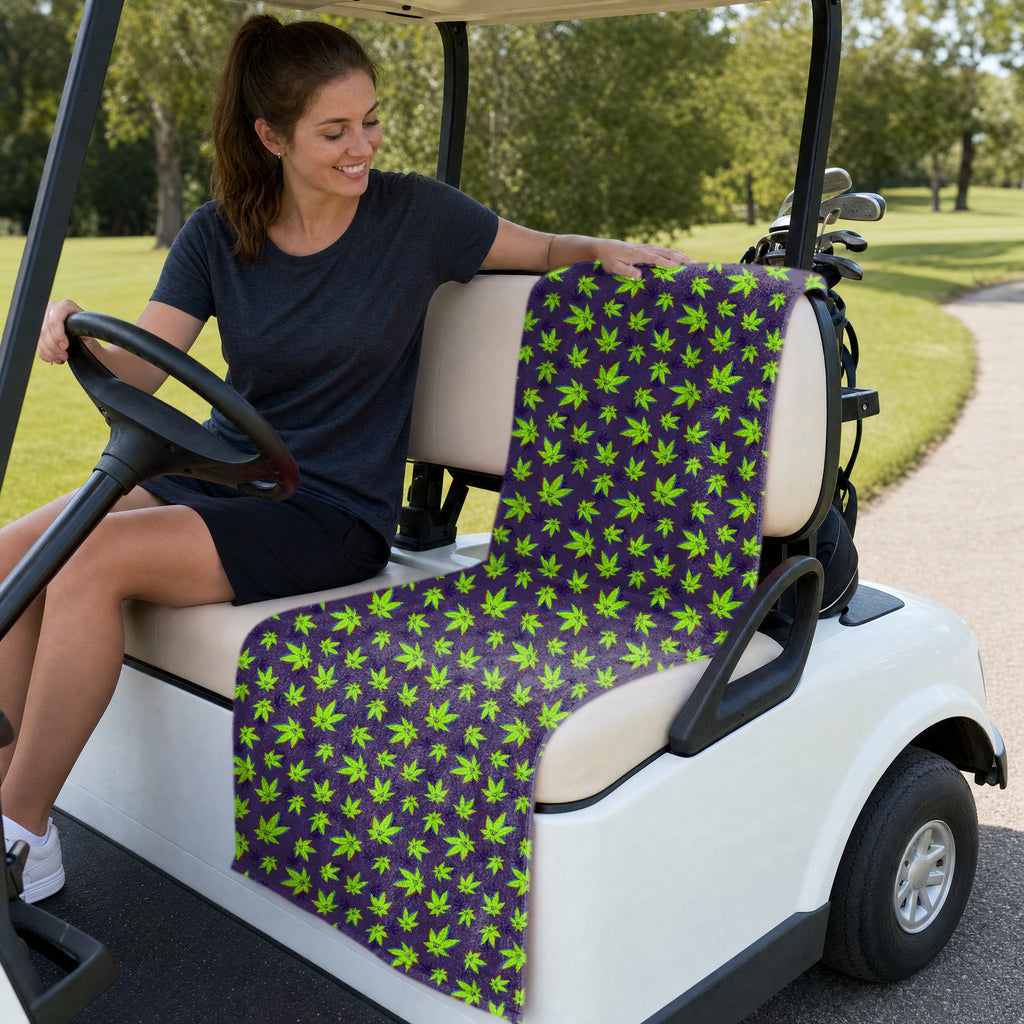 Jesus Riding Dinosaur Full-Size Towel & Car Seat Cover - On a Golf Cart Seat