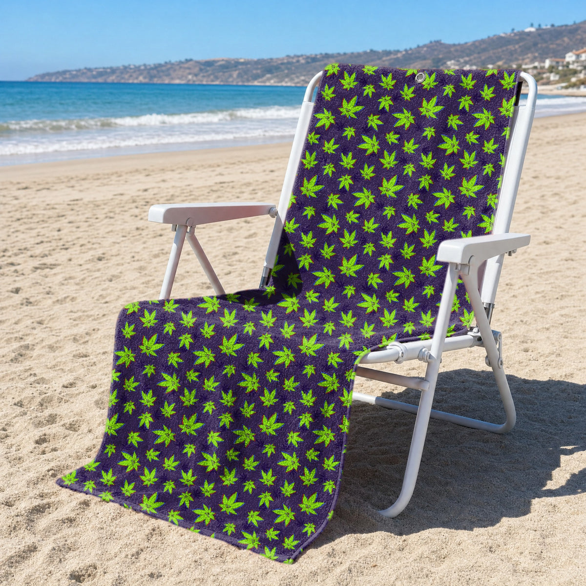 Jesus Riding Dinosaur Full-Size Towel & Car Seat Cover - On a Beach Chair