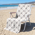 Jesus Riding Dinosaur Full-Size Towel & Car Seat Cover - On a Beach Chair
