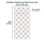 Jesus Riding Dinosaur Full-Size Towel & Car Seat Cover - Size Chart