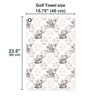 Jesus Riding Dinosaur Golf Towel - Size Chart