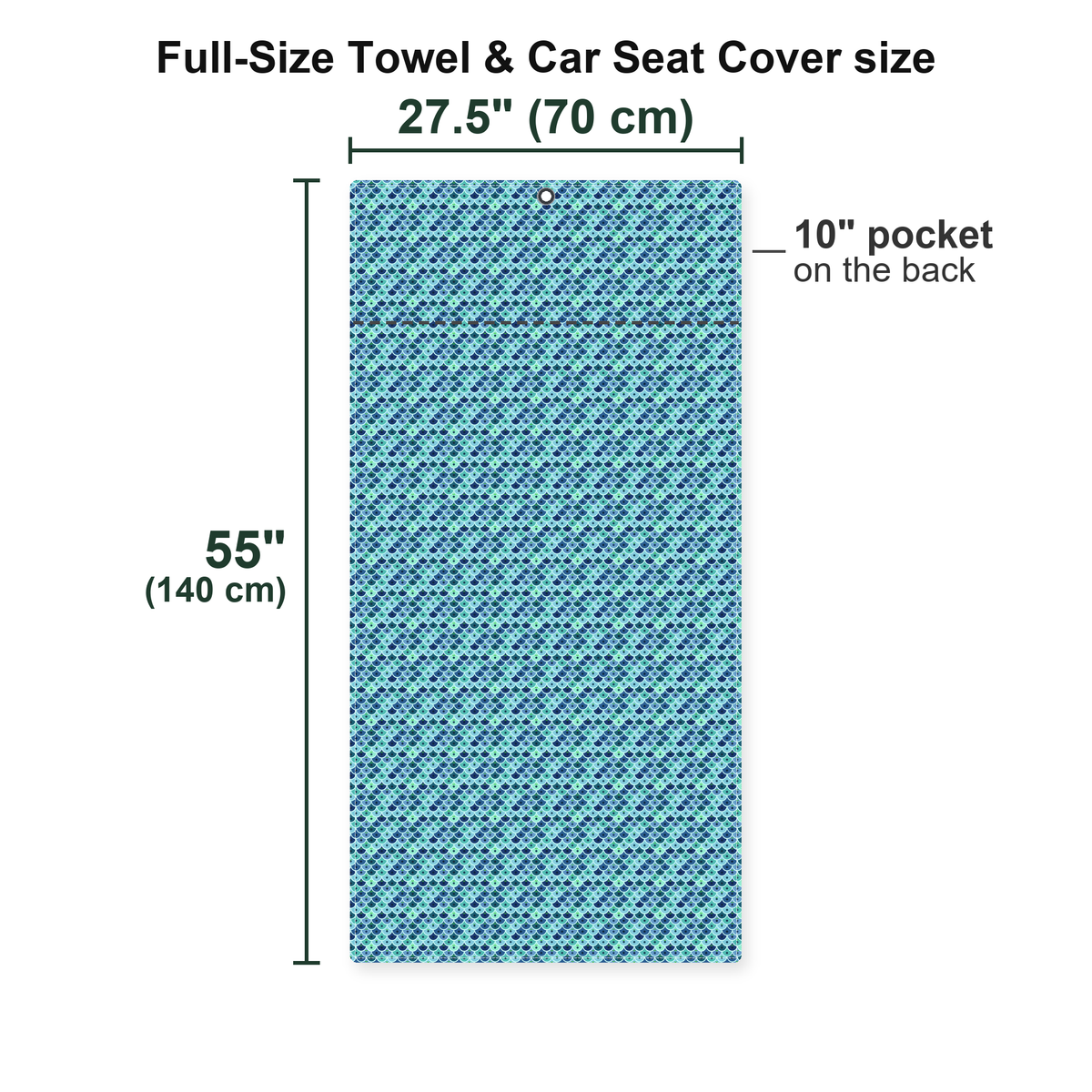 Just Peachy Full-Size Towel & Car Seat Cover - Size Chart