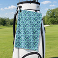 Just Peachy Golf Towel - Hanging on a Golf Bag