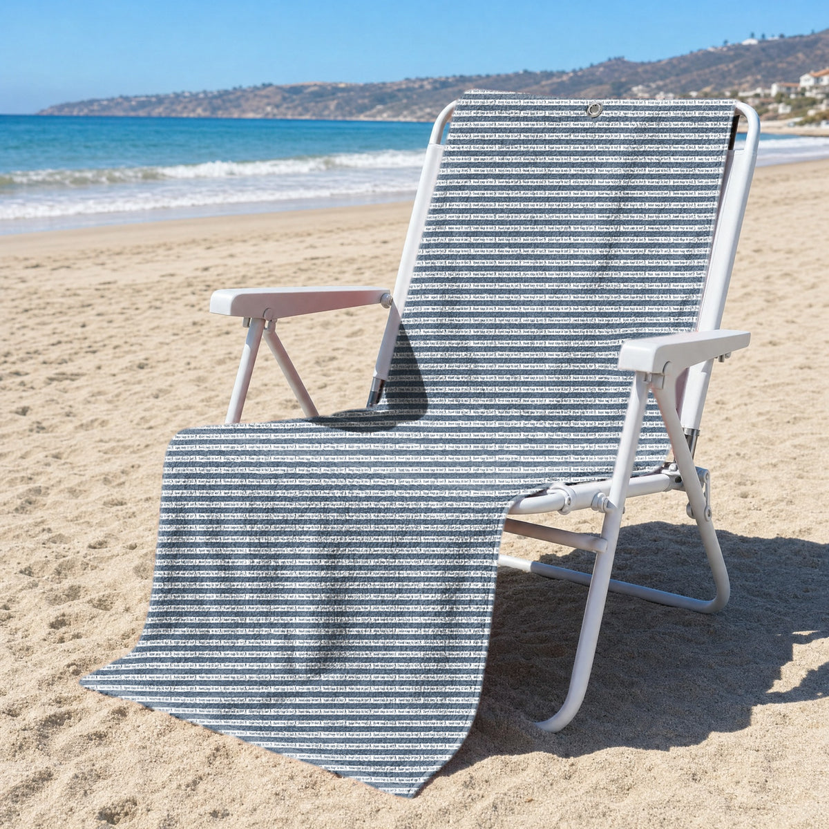 Just Tap It In Full-Size Towel & Car Seat Cover - On a Beach Chair