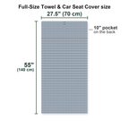 Just Tap It In Full-Size Towel & Car Seat Cover - Size Chart