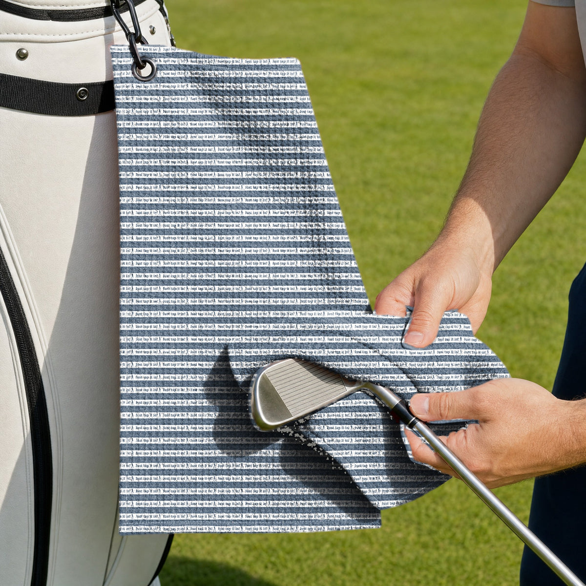 Just Tap It In Golf Towel - Cleaning a Club