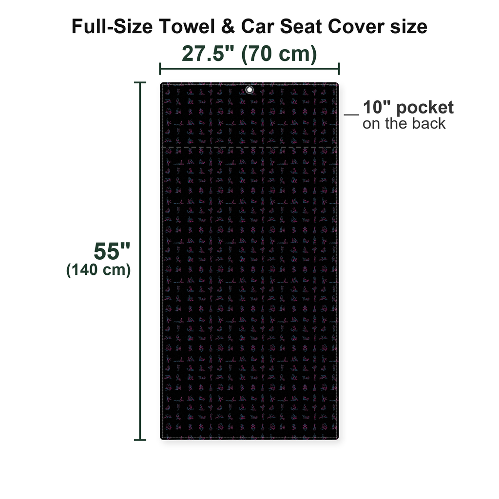 Kama Sutra Full-Size Towel & Car Seat Cover - Size Chart