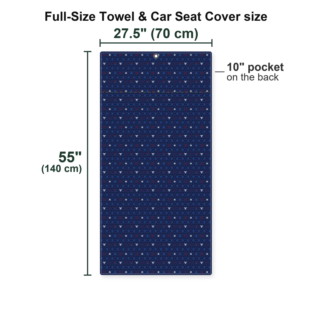 King Of The Sky Full-Size Towel & Car Seat Cover - Size Chart