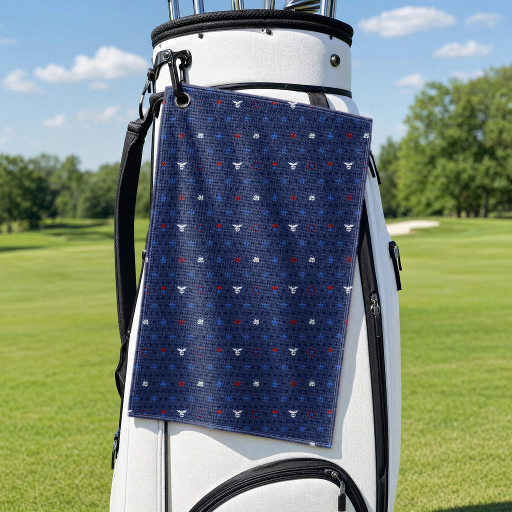 King Of The Sky Golf Towel - Hanging on a Golf Bag