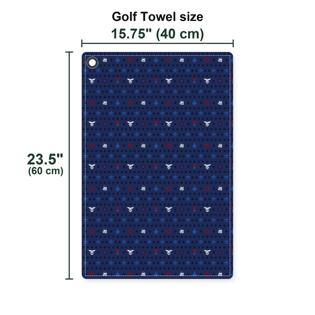 King Of The Sky Golf Towel - Size Chart