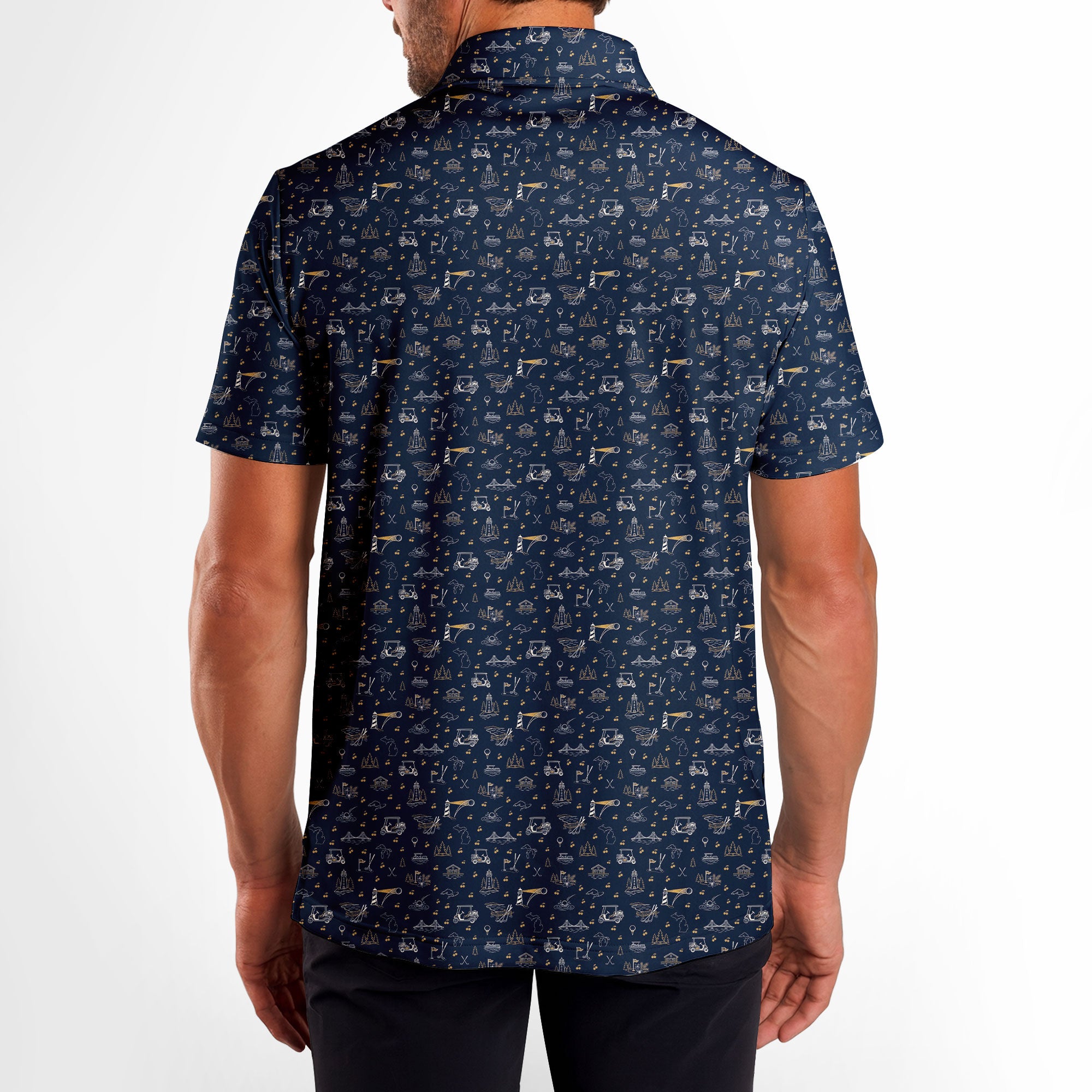 Lake Effect Links Polo Shirt For Men - Model Back