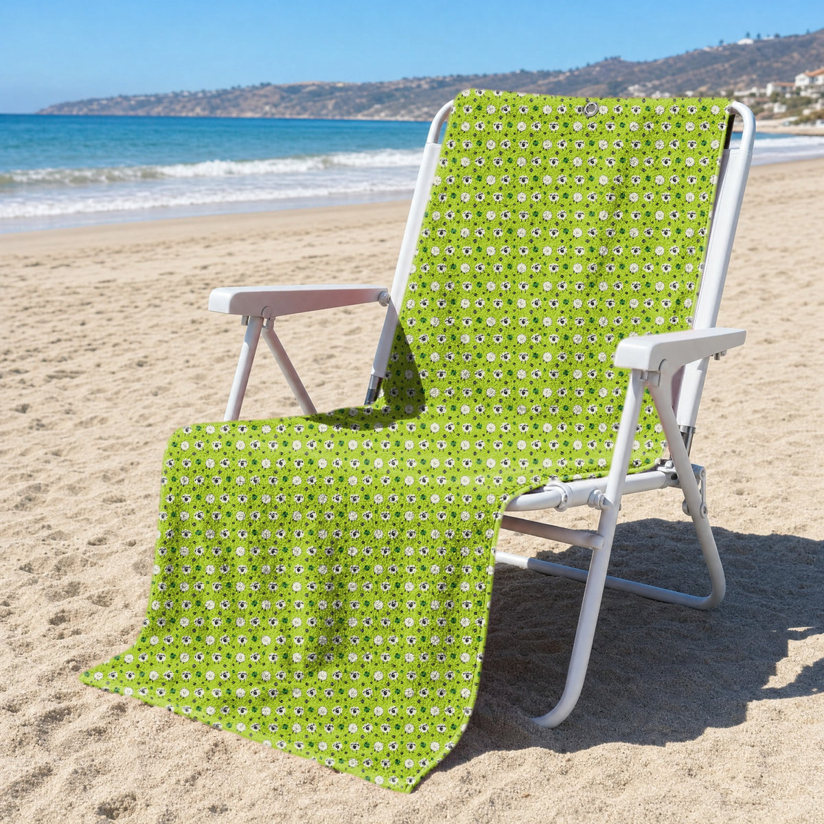 Lamb of God Full-Size Towel & Car Seat Cover - On a Beach Chair