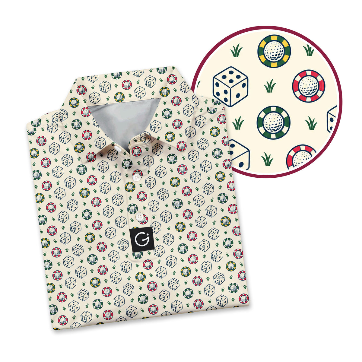Loaded Among Friends Polo Shirt For Men - Detail Close-up
