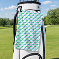 Love Turtles Golf Towel - Hanging on a Golf Bag