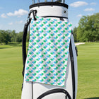 Love Turtles Golf Towel - Hanging on a Golf Bag