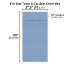 Lovers Rabbits Full-Size Towel & Car Seat Cover - Size Chart