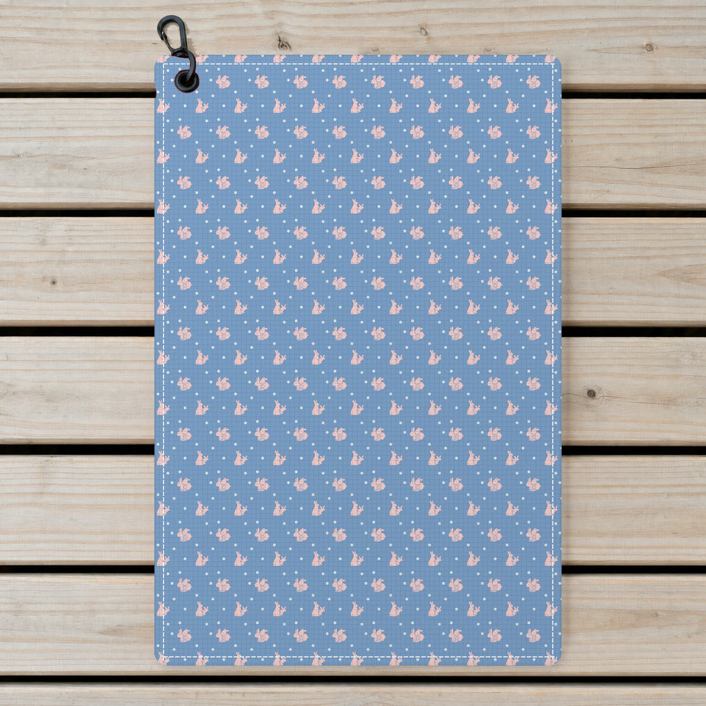 Lovers Rabbits Golf Towel - Laid Flat
