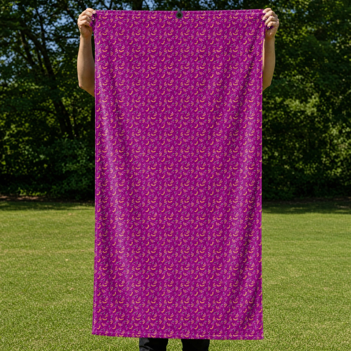 Low Hanging Fruit Full-Size Towel & Car Seat Cover - Held Open