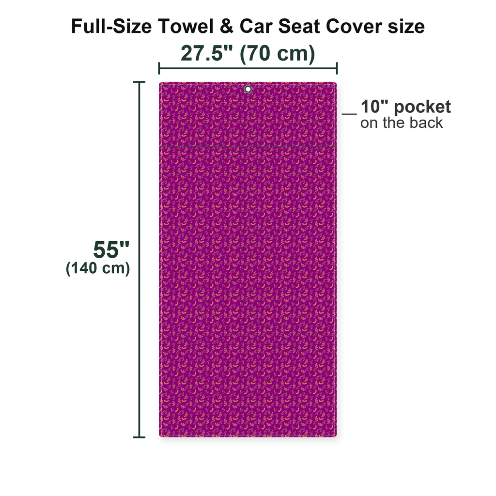 Low Hanging Fruit Full-Size Towel & Car Seat Cover - Size Chart